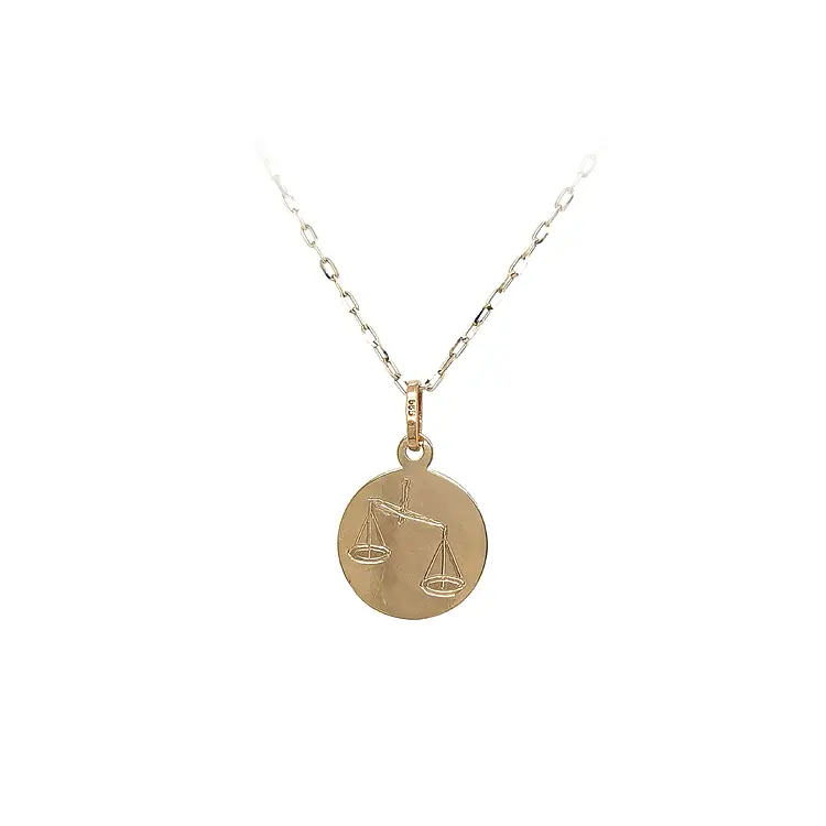 Gold Pendant Sign of the Scales