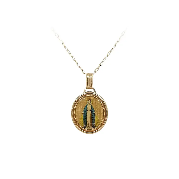 Gold Pendant Madonna Virgin Mary