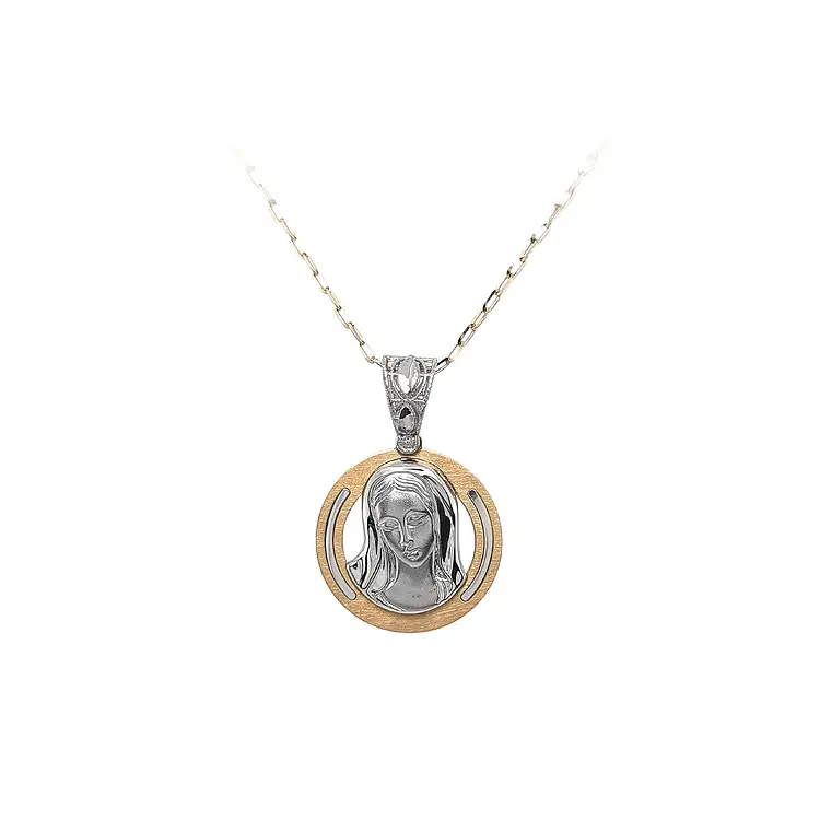 Pendant Madonna Virgin Mary of Combined Gold
