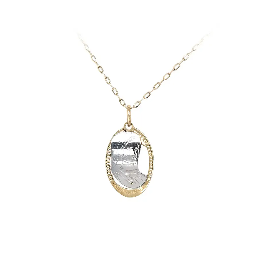 Pendant Madonna Virgin Mary of Combined Gold