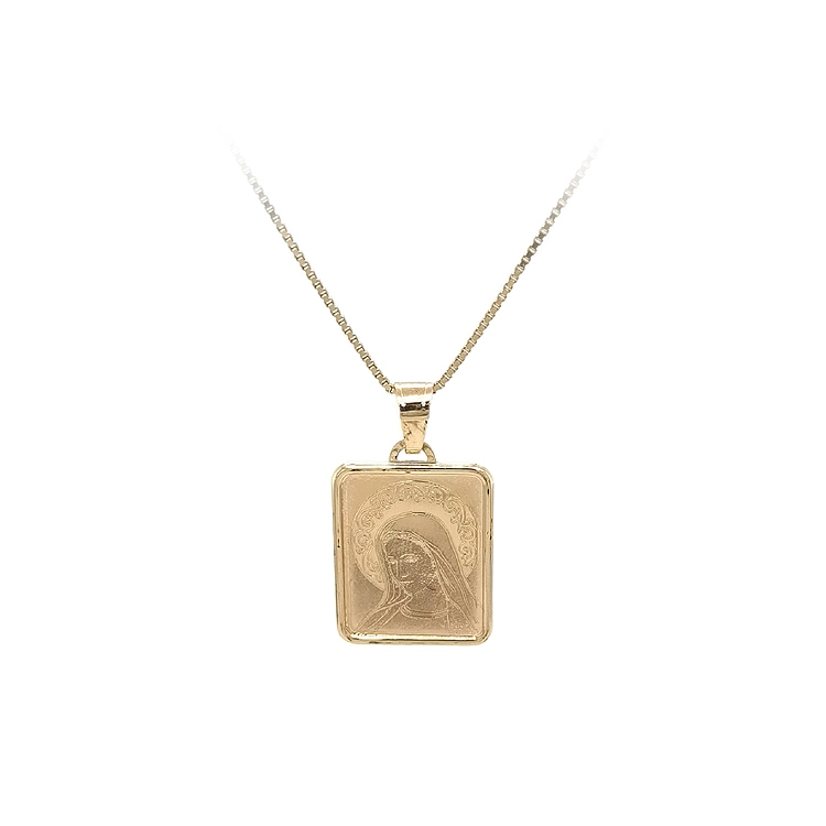 Gold Pendant Madonna Virgin Mary