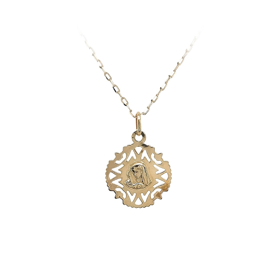 Gold Pendant Madonna Virgin Mary