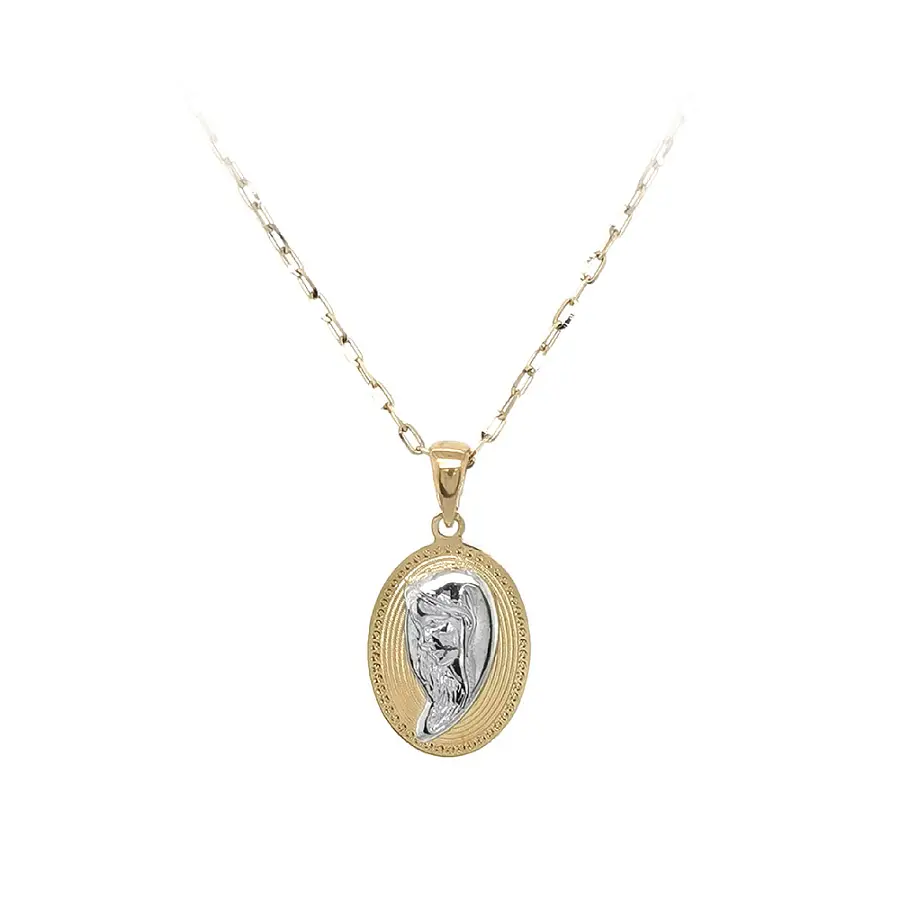 Pendant Madonna Virgin Mary of Combined Gold