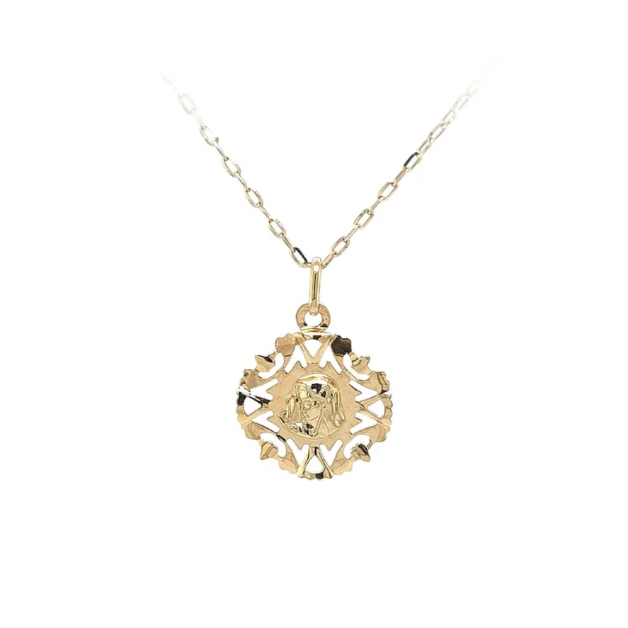 Gold Pendant Madonna Virgin Mary