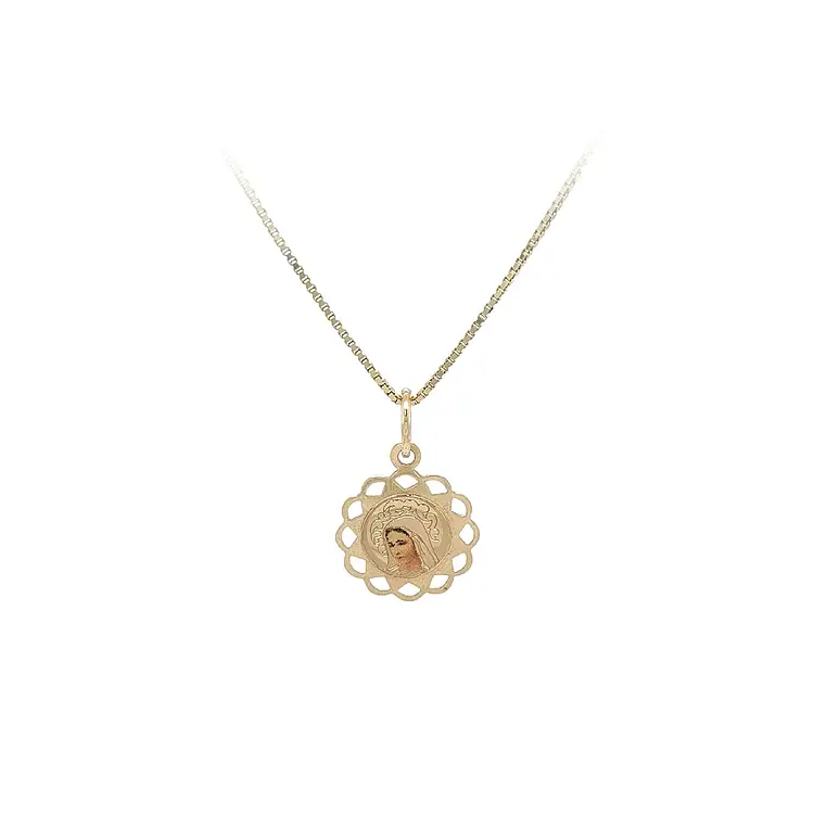 Gold Pendant Madonna Virgin Mary