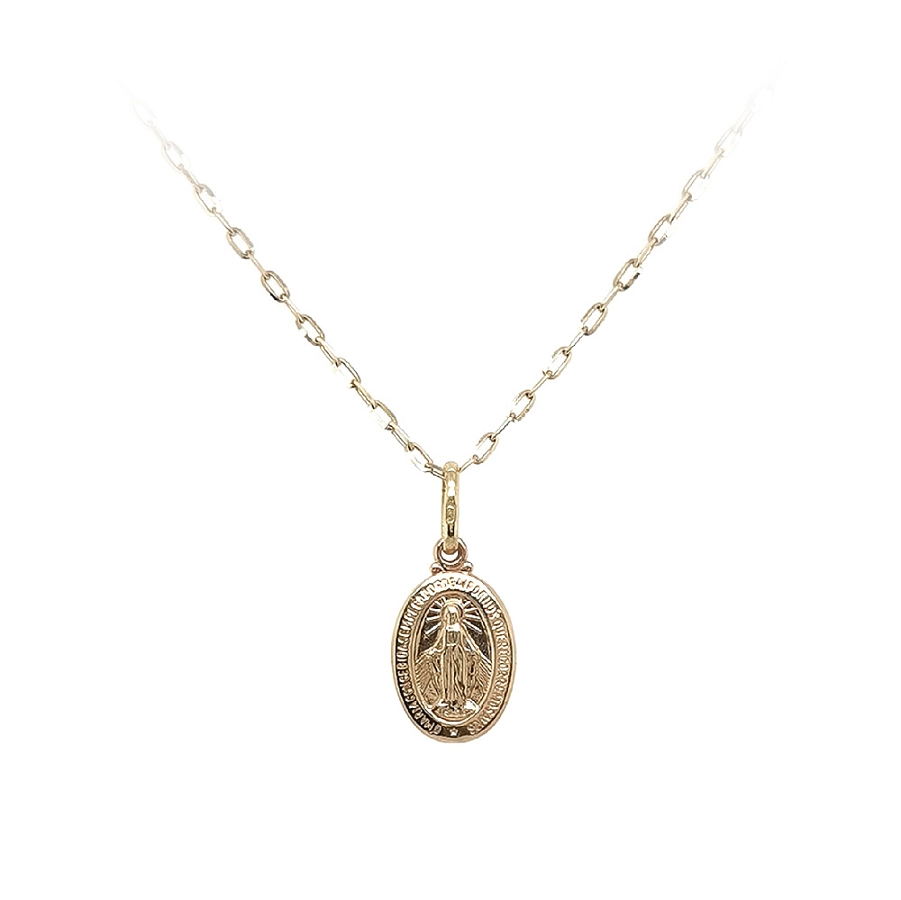 Gold Pendant Madonna Virgin Mary