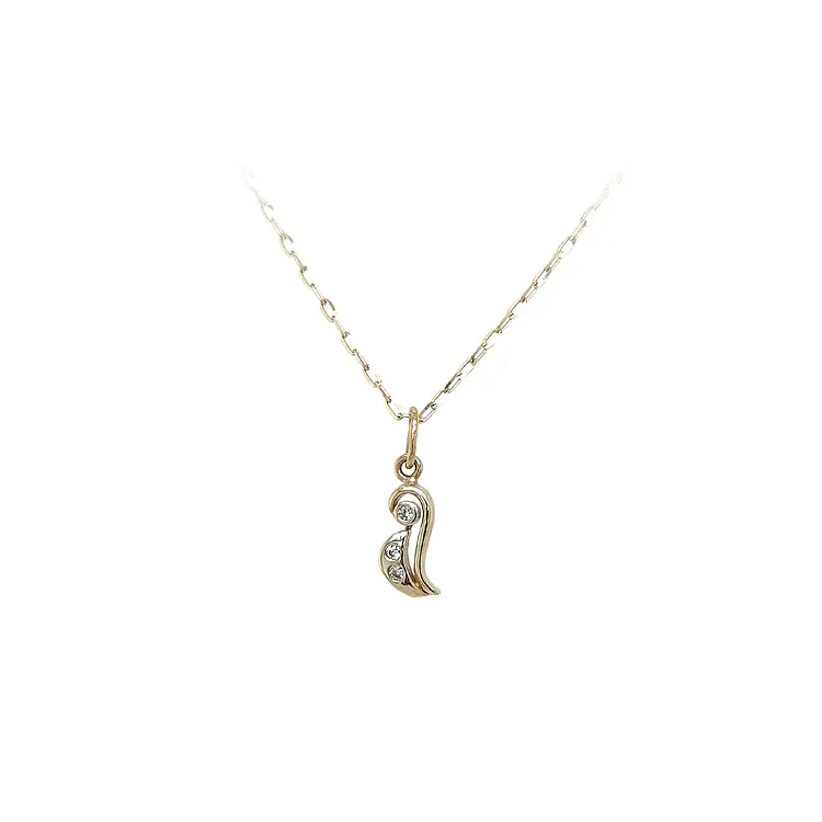 Gold Pendant with Zircon