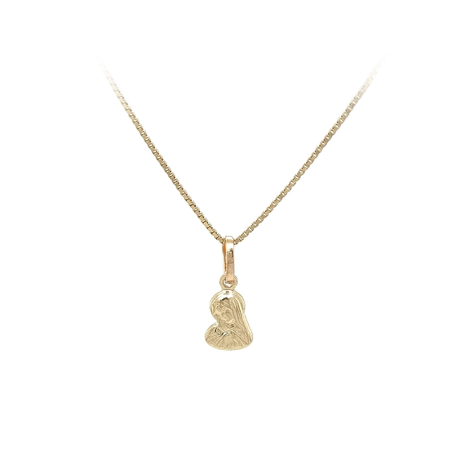 Spiritual Gold Pendant with Motif of Virgin Mary and Jesus Christ