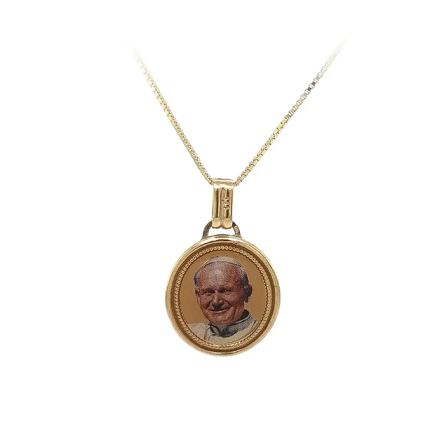 Gold Pendant Medallion Pope John Paul II