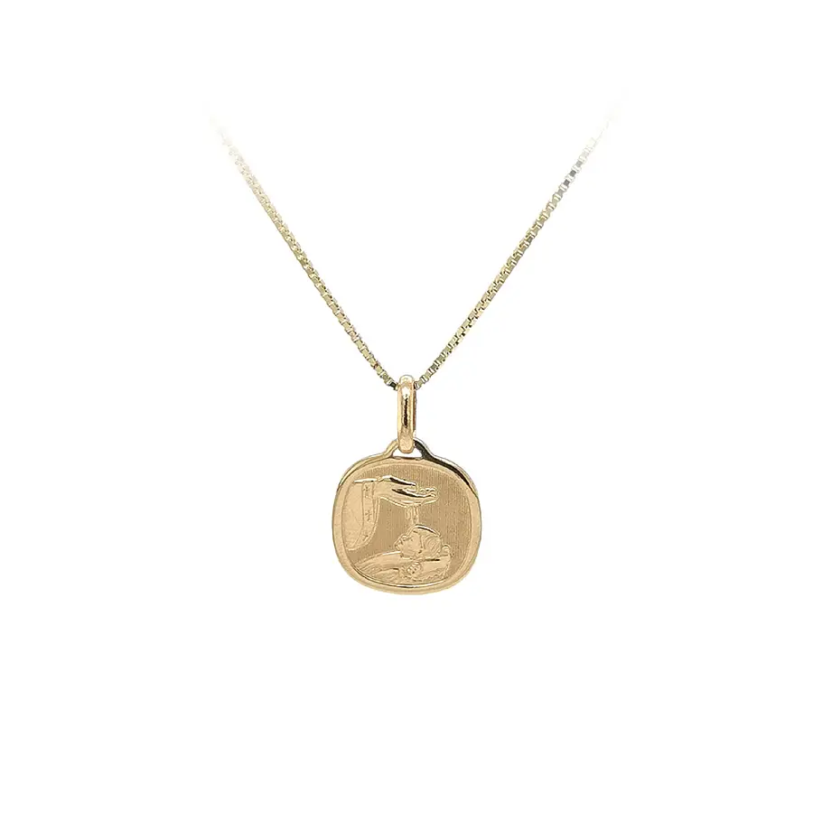 Gold Pendant for Christening - Symbol of Faith and Protection