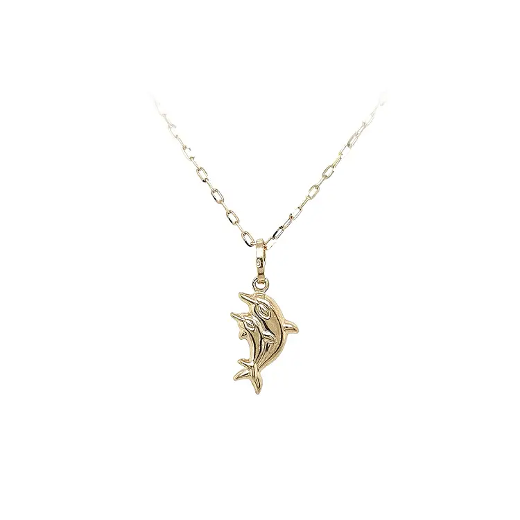 Gold Pendant Dolphins