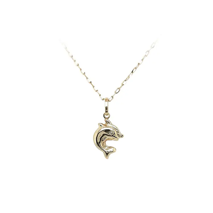 Gold Pendant Dolphins