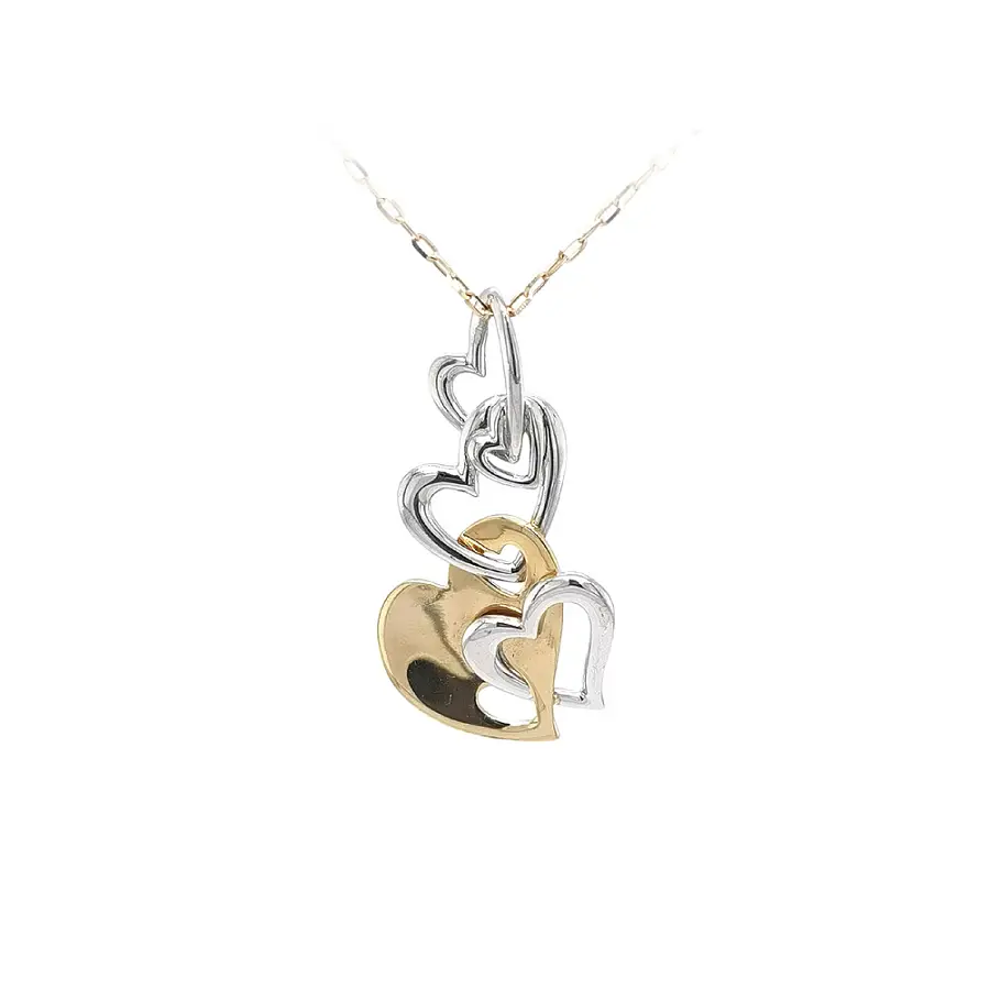 Gold Pendant Heart Connected by Love