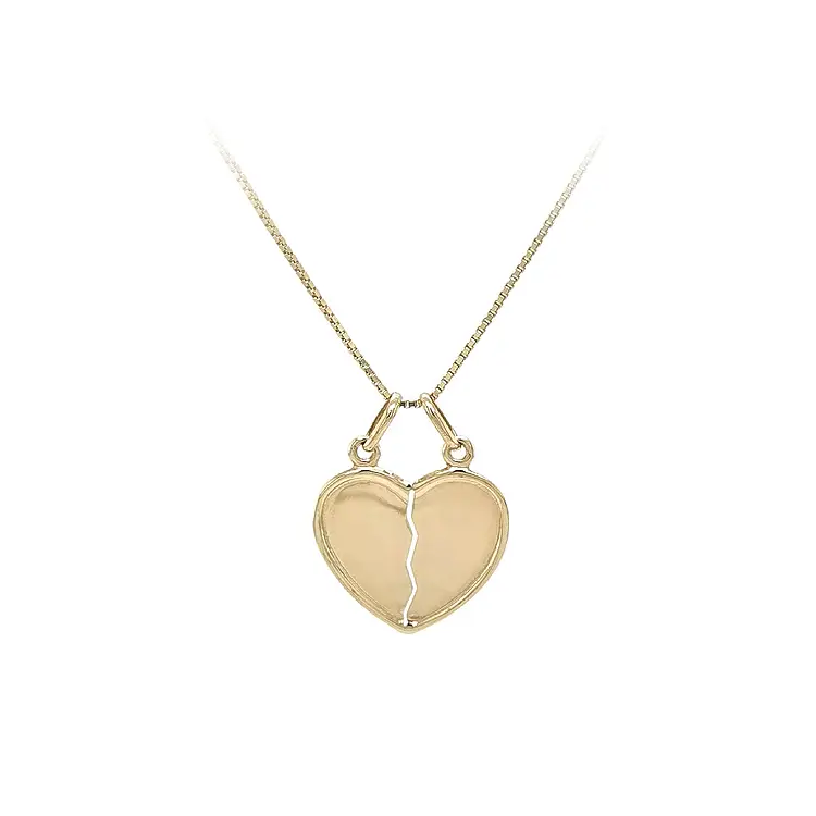 Gold Pendant Heart for Two