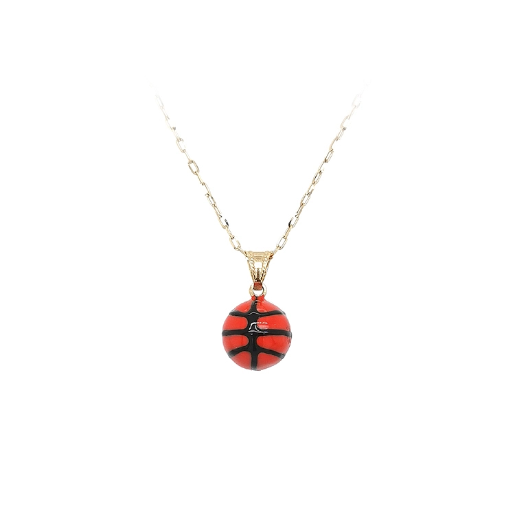Gold Pendant Basketball Ball