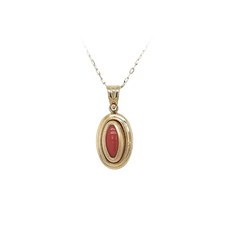 Gold Pendant with Coral