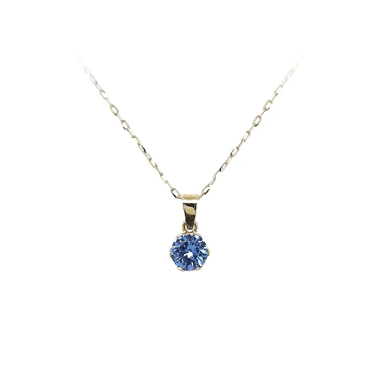 Gold Pendant with Blue Stone