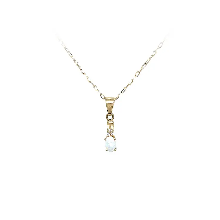 Gold Pendant with Opal