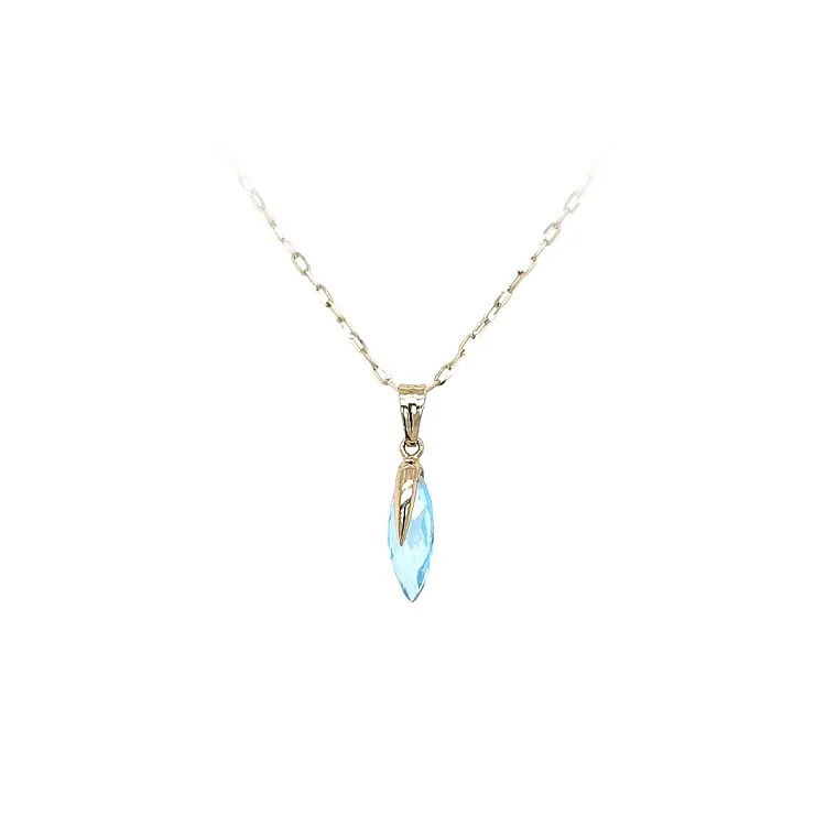 Gold Pendant with Blue Stone