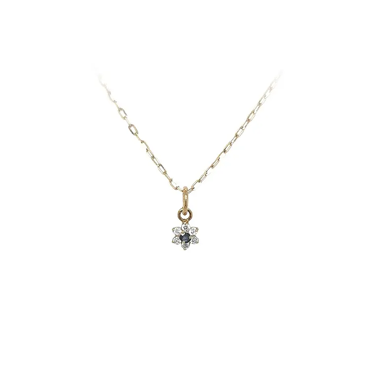 Gold Pendant with Blue Stone