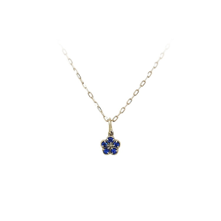 Gold Pendant with Blue Stone