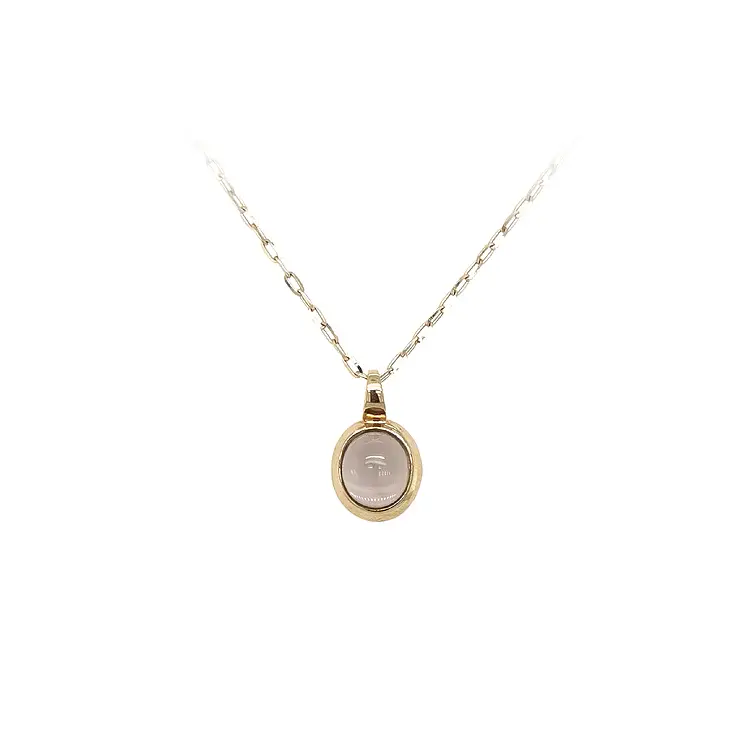 Gold Pendant with Brown Stone