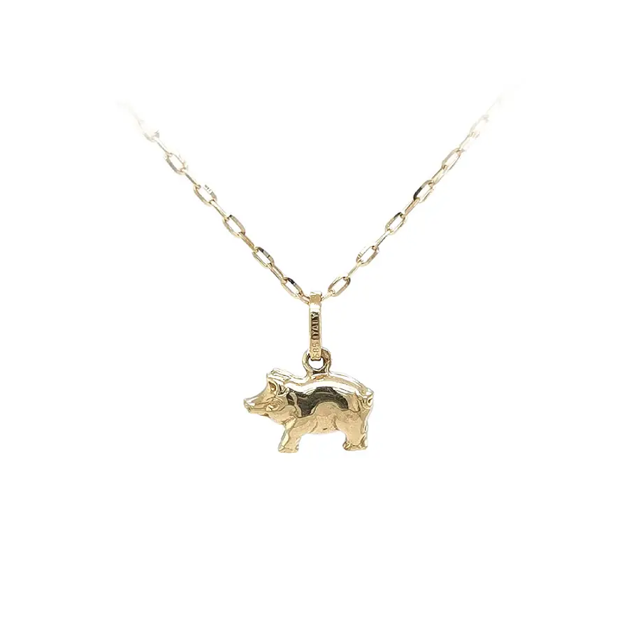 Gold Pendant in the Shape of a Piglet as a Symbol of Abundance and Happiness