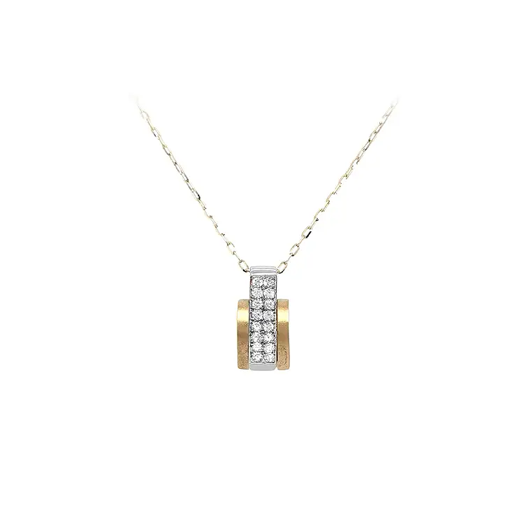 Pendant with Zircones made of Combined Gold