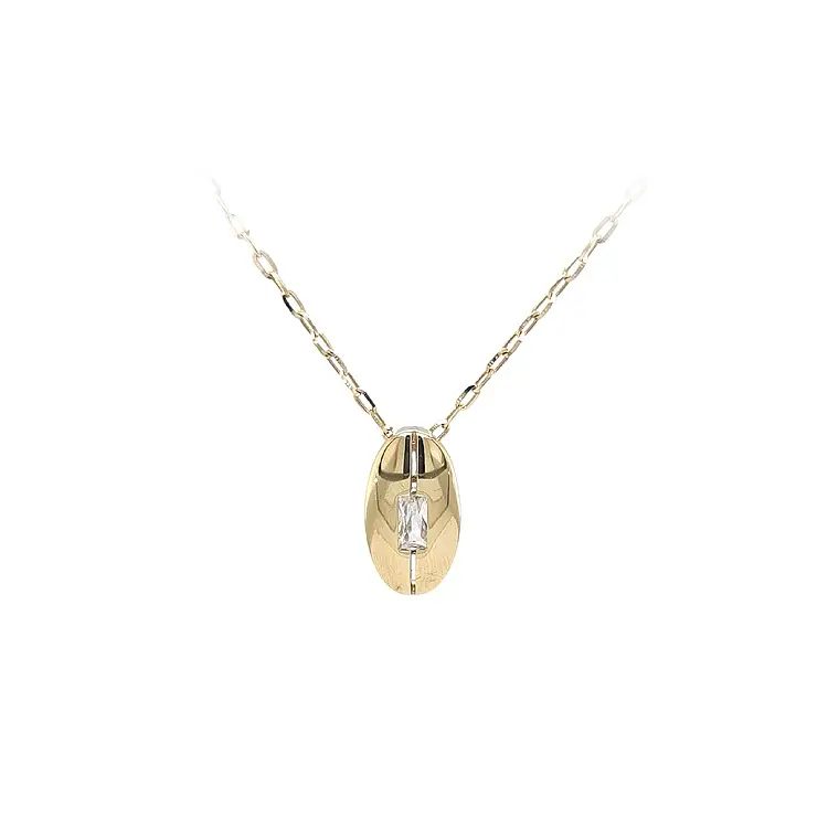 Gold Pendant with Zircon