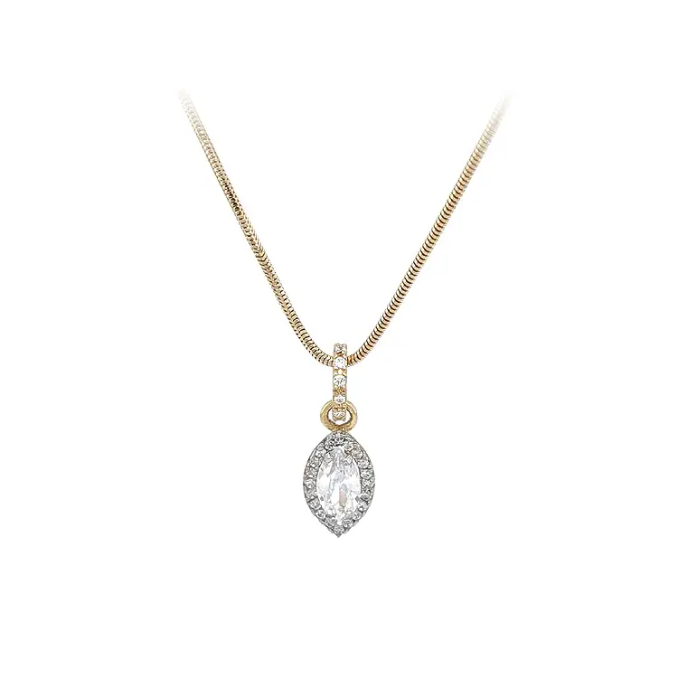 Gold Necklace with Zircons