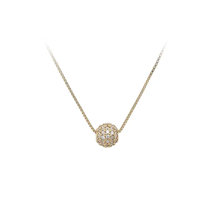 Gold Pendant Ball with Zircons