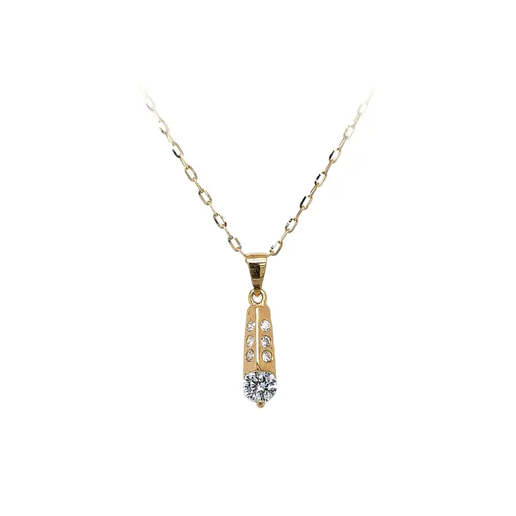 Gold Pendant with Zircons