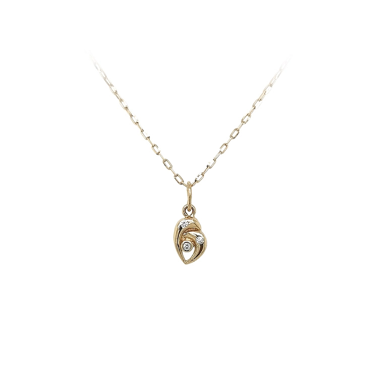 Gold Pendant with Zircons