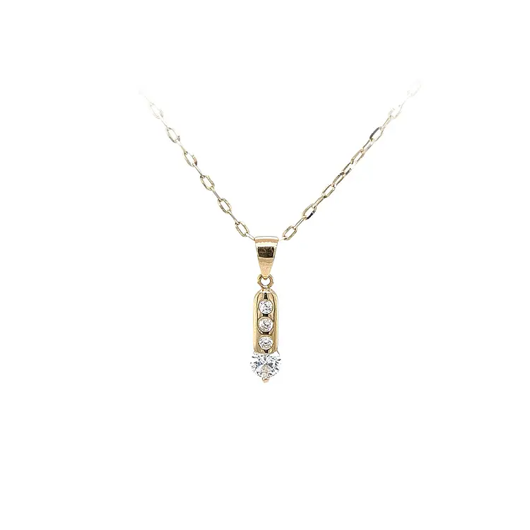 Gold Pendant with Zircons