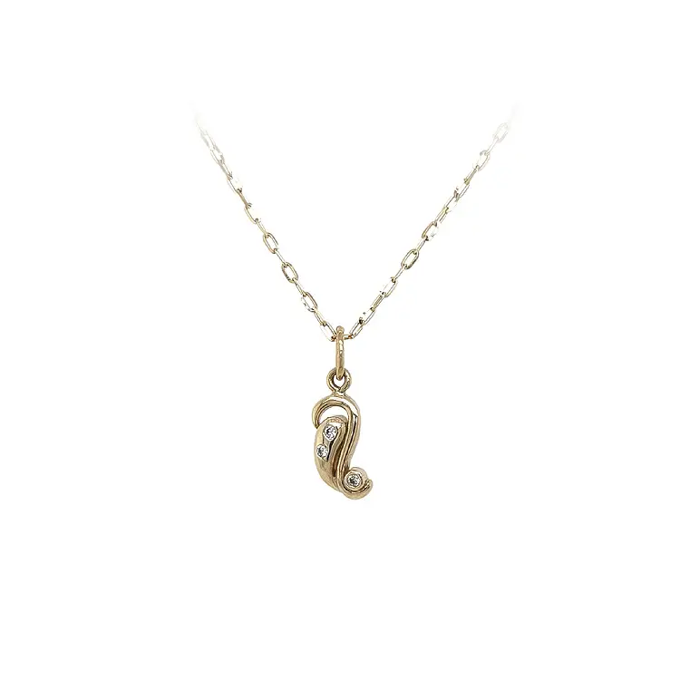 Gold Pendant with Zircons