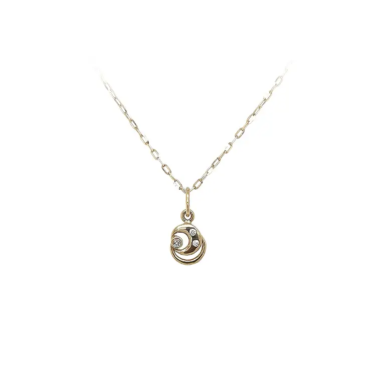 Gold Pendant with Zircons