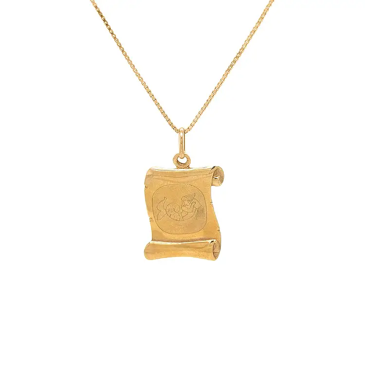 Gold Pendant Aquarius