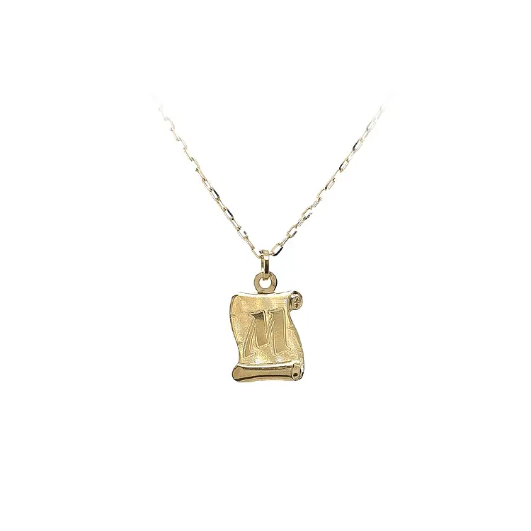Gold Pendant Letter M