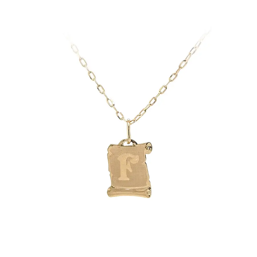 Gold Pendant Letter F