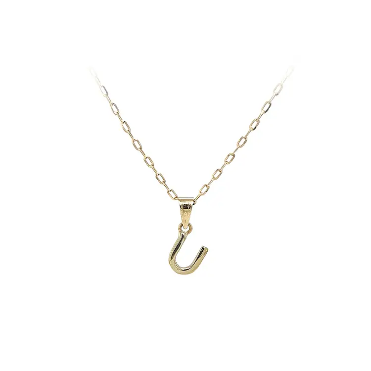 Gold Pendant Letter U