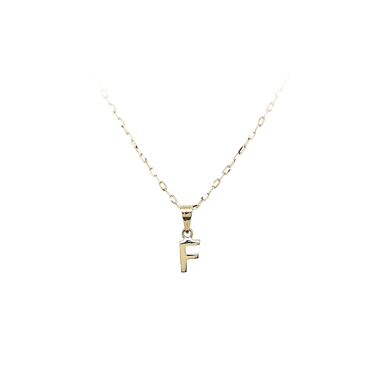 Gold Pendant Letter F