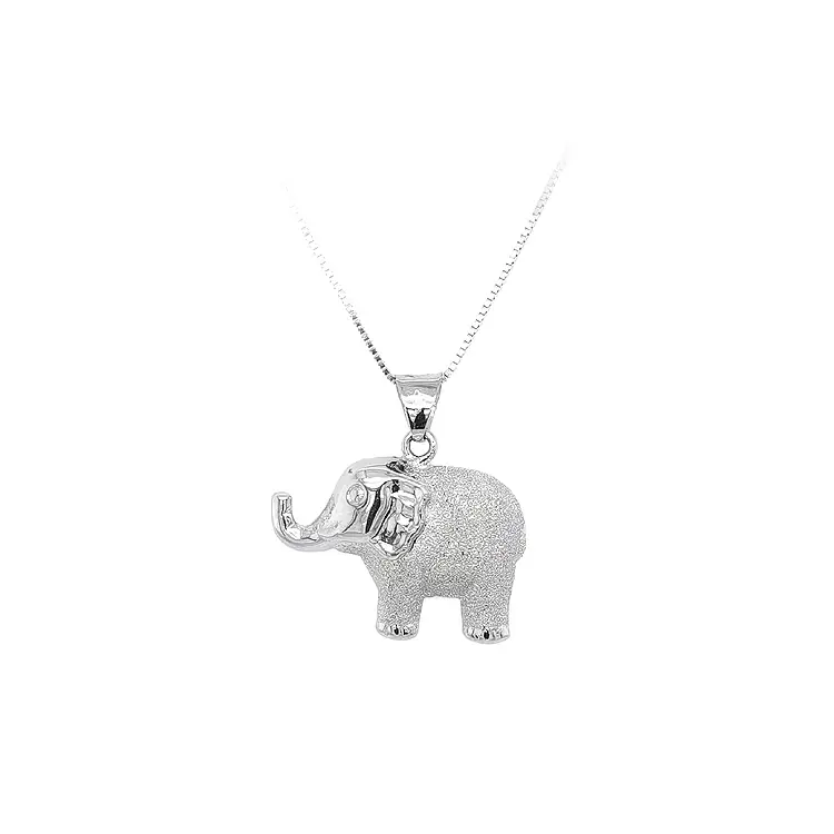 Pendant Elephant with White Gold