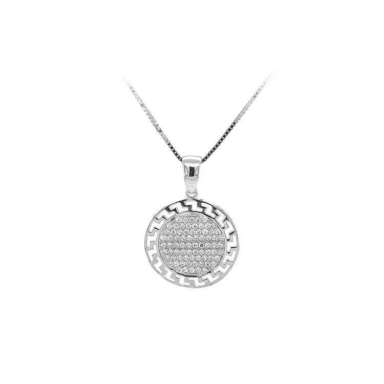 Pendant with White Gold Zircons