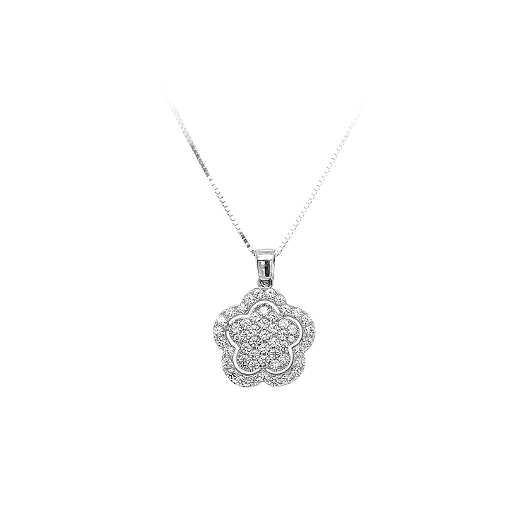 Pendant with White Gold Zircons