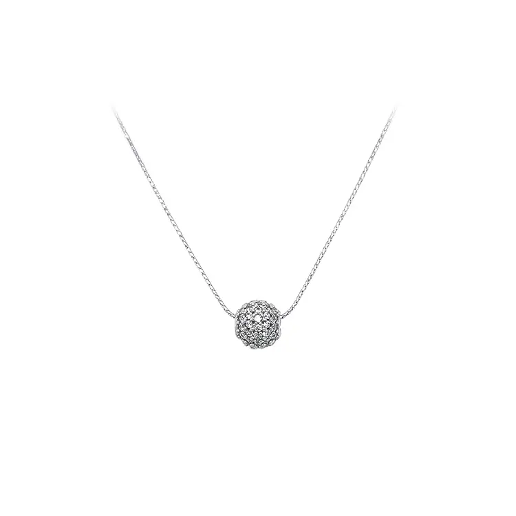 Pendant Ball with White Gold Zircons