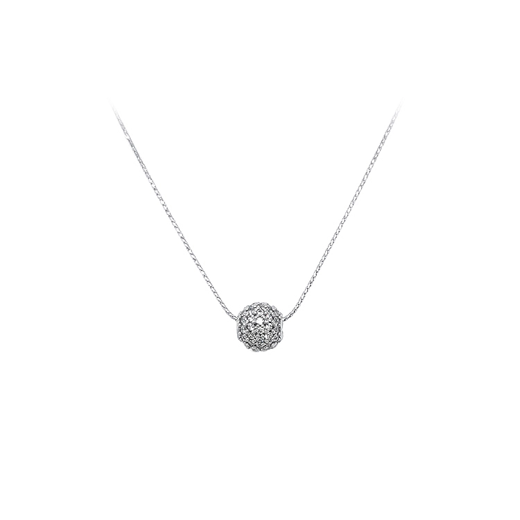 Pendant Ball with White Gold Zircons