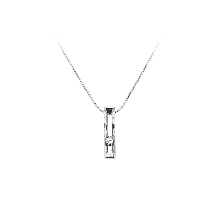White Gold Zircon Pendant