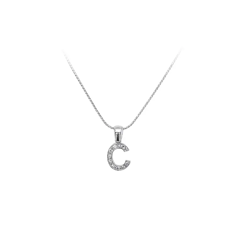 Pendant Letter C with Zircons
