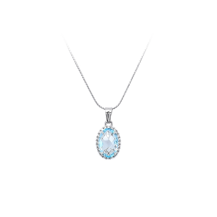 Gold Pendant with Blue Stone