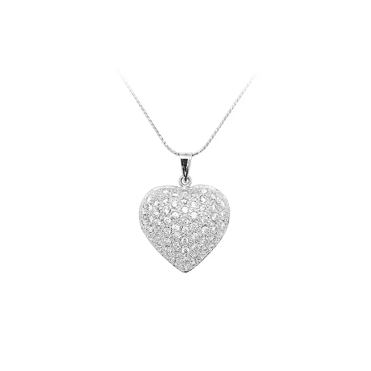 Pendant Heart with White Gold Zircons